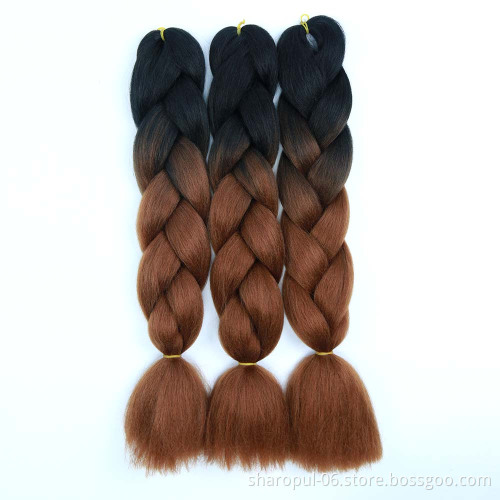 A large number of factory wholesale synthetic Jumbo braid hair, Synthetic braiding ombre hair in hair extensions supplier